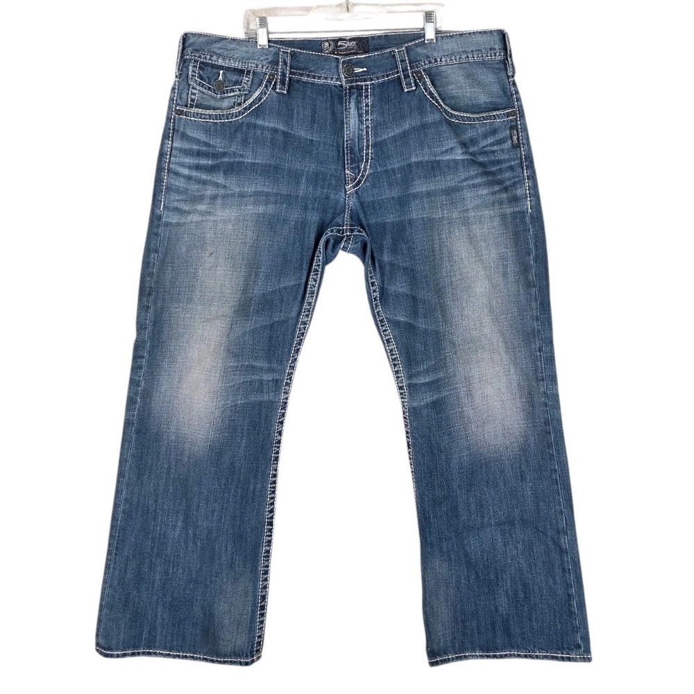 Silver Jeans Zac Flap Blue Jeans Wide Baggy Loose Men 42 (43x30) Relaxed